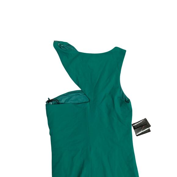 NWT Women S Bebe Top Slash Cut Out Dress Deep Green Mini Bodycon Stretch Evening - Picture 5 of 5